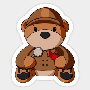 Detective Teddy Bear Sticker